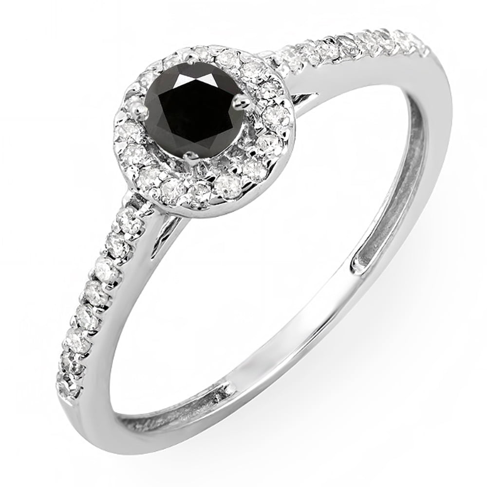 Dazzlingrock Collection 0.50 Carat (ctw) 10k White And Black Diamond ...