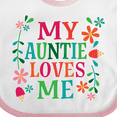 thumbnail image 4 of Inktastic My Auntie Loves Me Girls Girls Baby Bib, 4 of 4