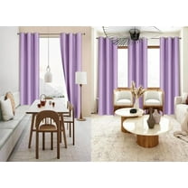 Home Bedroom Décor Set of 2 Panels K86 Lilac Color 100% Blackout Full Room Darkening Thermal Window Curtain Grommets Top 37 inch wide X 84 inch length
