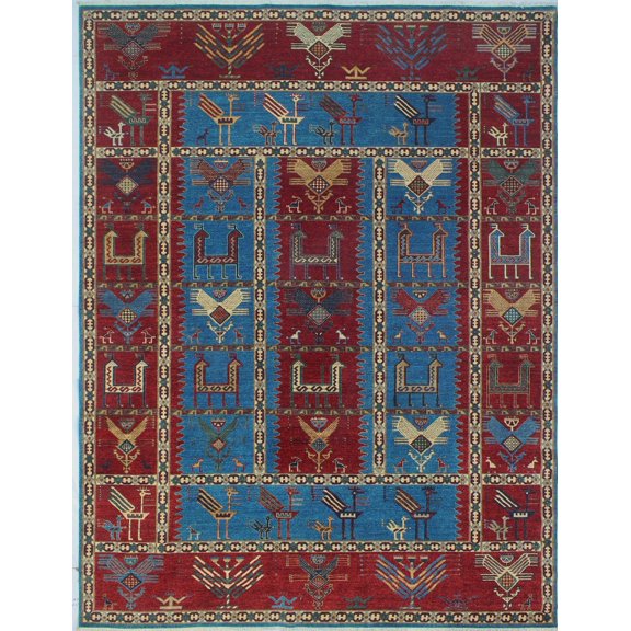 Aria Annissa Blue/Red Rug, 9'1" x 12'0"