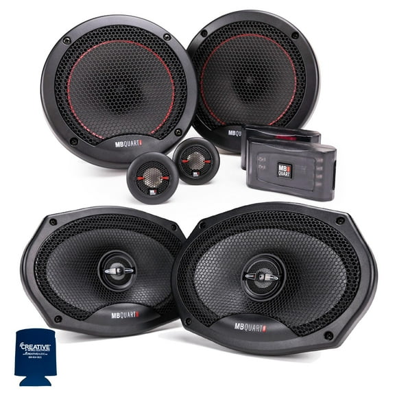 MB Quart PS1-216 6.5" Component Speakers with PK1-169 6x9" Coaxial Speakers Premium Bundle