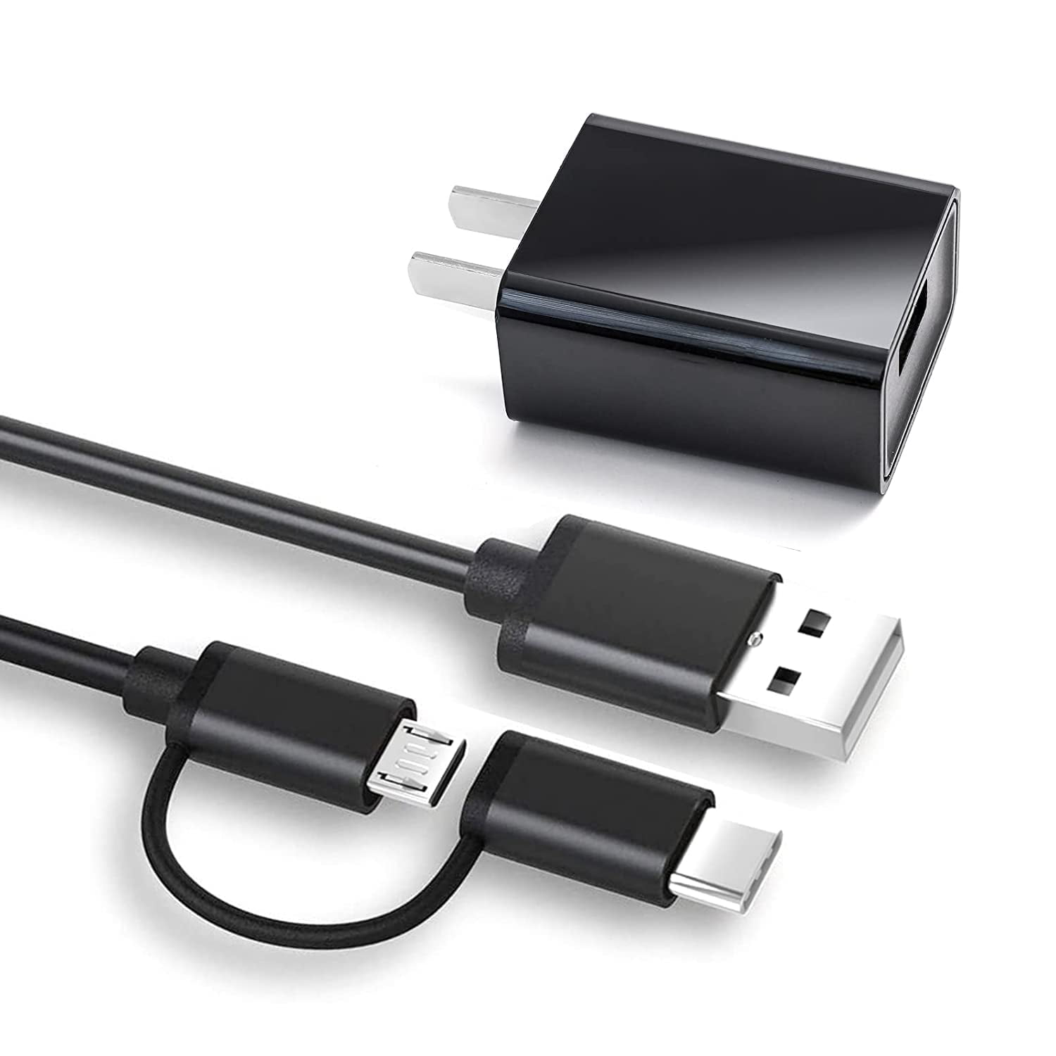 Holan for 2-in-1 USB C & Micro USB Charger Cable for BlueParrott B650-XT B450-XT, Jabra Elite 85t 75t Headphones, Fast Charging Cord 3.3FT