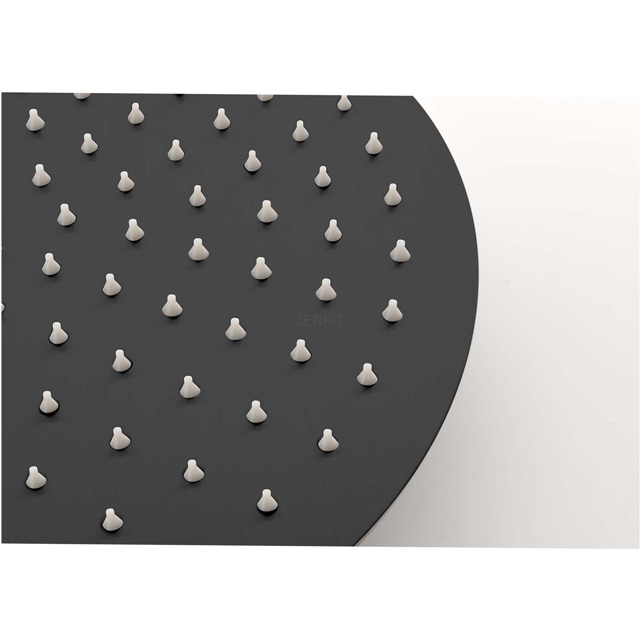 JERFIT Matte Black Rain Shower System - Wall Mounted Rainfall Shower Head Set with Handheld Shower, 8" Square Showerhead, High Pressure Valve and 59 Inch Hose for Modern Bathroom