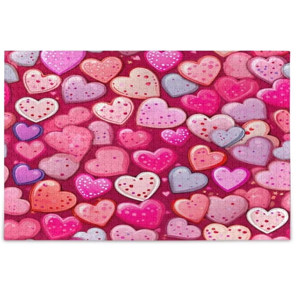 Puzzles for Adults 500 Pieces - Valentine's Day Heart Jigsaw Puzzle Family Game Intellective Toys Wall Art Work for Educational Gift Home Decor