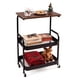 thumbnail image 1 of Carrito Rodante Gmrithaf de 3 Niveles con Ruedas y Tapa de Madera Negra, 1 of 8