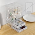 thumbnail image 2 of Jewelry Necklace Box Acrylic Earrings Dust-proof Rack Transparent Studs Finishing Storage Case, 2 of 8