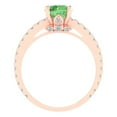 thumbnail image 4 of Solitaire with Accents Engagement Ring for Women - 1.465ct Simulated Green Diamond in 18K Rose Gold Promise Ring, 4 of 6