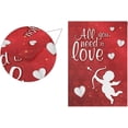 thumbnail image 2 of Valentine''s Day Hearts Cupid Love Garden Yard Flag Banner House Home Decor 12 x 18 inch, Red White Small Mini Decorative Double Sided Welcome Flags for Holiday Wedding Party Outdoor Outside, 2 of 6