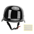 thumbnail image 1 of Medio casco para montar al aire libre, casco unisex para motocicleta, casco deportivo con calavera con tiras reflectantes para hombres, mujeres y niños, negro brillante L, 1 of 8