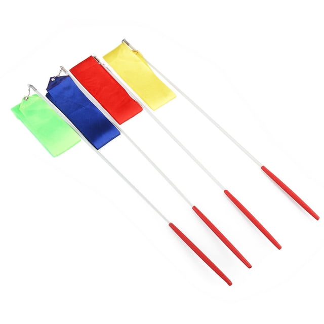 UPGRATOR Brocade Rhythmic Ribbon with Plastic Handle for Gymnastics Training and Circus Skill Performance