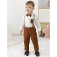 thumbnail image 5 of Toddler Boys Gentleman Outfits Suits Baby Formal Party Clothes Set+ Suspender Pants Bow Tie 12 Months-5T, 5 of 15