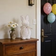 thumbnail image 4 of chaungfeng Easter Bunny Decorations, Glitter Flocked Bunny Figurine Easter Flocking Rabbit Tabletop Ornament for Farmhouse Home Decor, 4 of 6