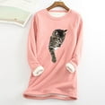 thumbnail image 1 of Pntutb Mujeres Sudadera de lana gruesa Manga larga Estampado Terciopelo Cálido Cuello redondo Ropa interior tops Pntutb Pntutb-1168, 1 of 5