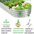 thumbnail image 6 of Nana Guard Galvanized Raised Garden Bed Kit, 3Pcs 4ft Planter Boxes Outdoor, Oval Metal Raised Garden Beds for Vegetables, 6 of 7