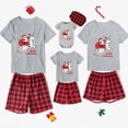 thumbnail image 1 of Pijama familiar a juego de Navidad, conjunto de Pijama corto de Papá Noel y unicornio, diseño exclusivo, 1 of 3