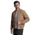 thumbnail image 4 of WenVen Men's Bomber Jacket Lightweight Coat Fall Stylish Work Outerwear with Pocket Khaki L, 4 of 12