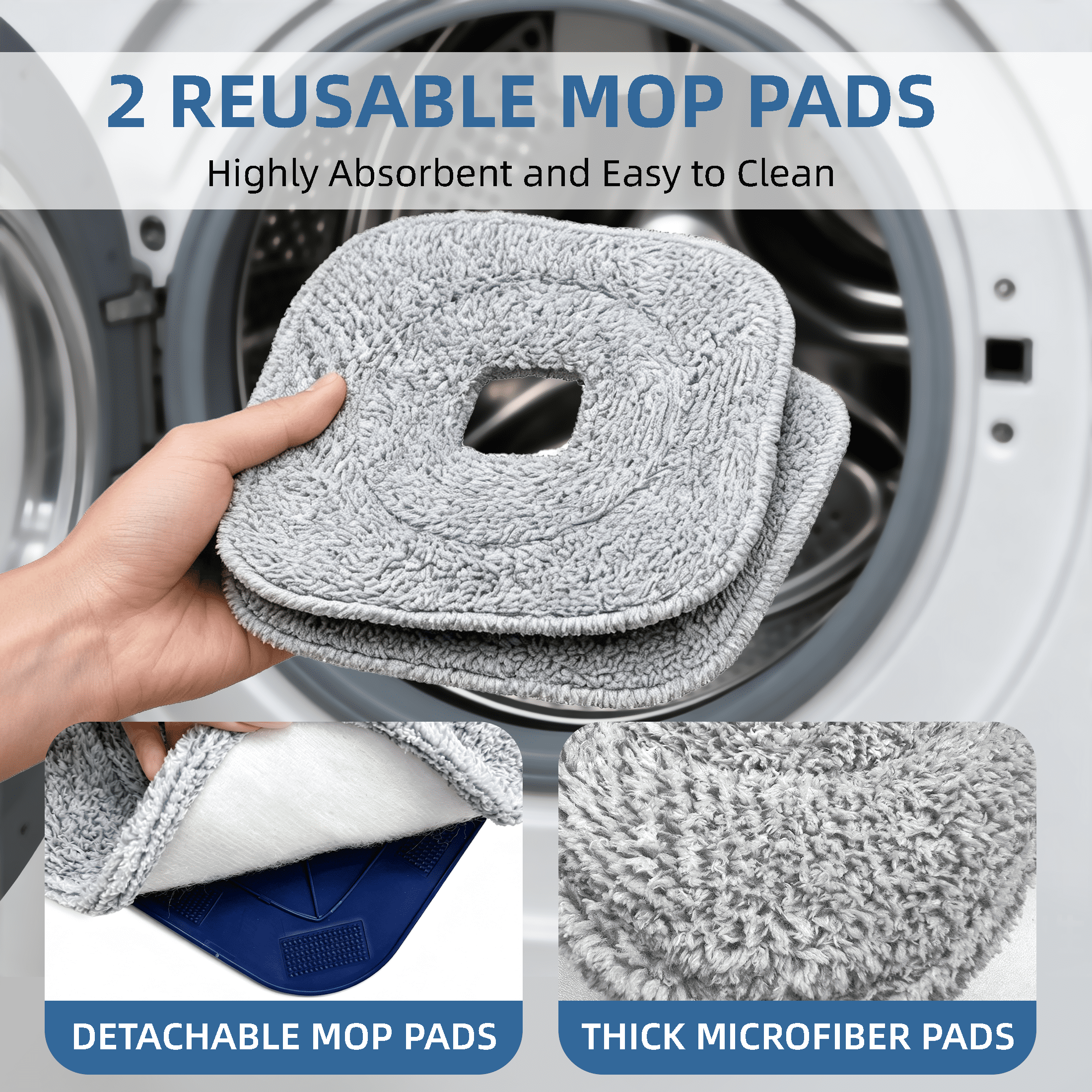 GARITIN Spin Mop and Bucket with Clean Dirty Water Separation, Microfiber Floor Mop for Hardwood Tile