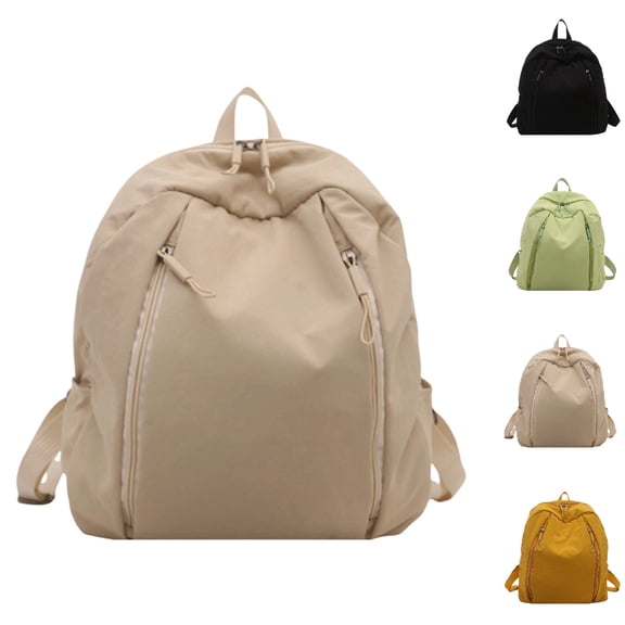 HJYCHN Travel Backpack for Women Minimalist Solid Color Lightweight Daypack for Daily Commute Travel Sports Carry on Backpack Khaki One Size