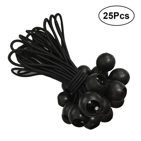 

25Pcs 15cm High Elastic Ball Tent Strapping Cord Tie Down Elastic Cord Camping Accessories for Tent Baggage Black