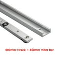 thumbnail image 2 of 1 Set Aluminum Alloy Miter Track and Miter Bar Slider Table Saw Woodworking Tool 600Mm T Track + 450Mm Miter Bar, 2 of 8