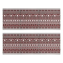 Kitchen Rugs Sets Of 2,Red and White Christmas Folk Pattern Anti Fatigue Kitchen Mat Rugs Non Slip Washable,Decorative Kitchen Floor Mats for Kitchen,Sink,Laundry,17"X47"