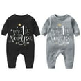thumbnail image 4 of Otqutp Kids Fashion Bodysuit My First New Year Clothes Baby Boys Girls New Year Outfits Letter Print Romper Long Sleeve Jumpsuit Headband Outfits Set(Grey-1,6-9 Months, 4 of 4