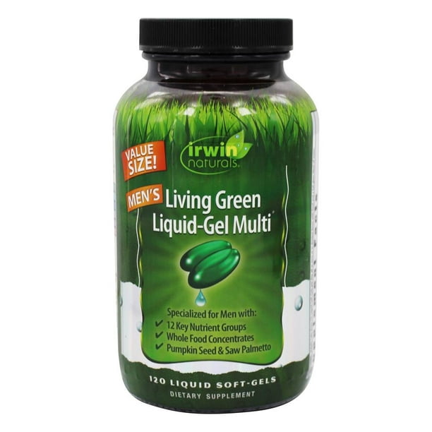 Irwin Naturals - Vivant Vert Liquide-Gel Multi pour les Hommes - 120 Softgels