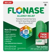 Flonase Allergy Relief 24 Hour Non-Drowsy Metered Nasal Spray, 144 Sprays Twin Pack