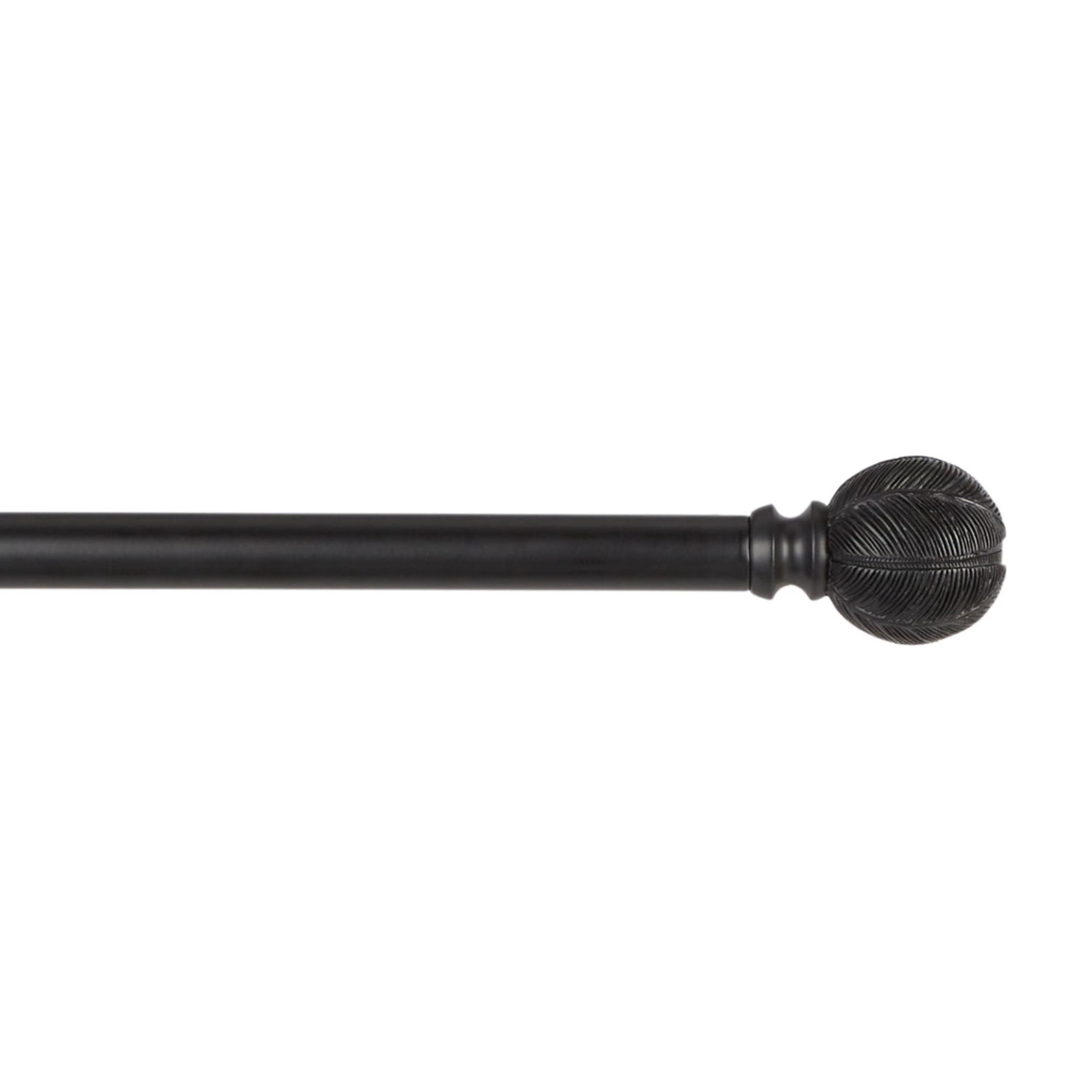 Exclusive Home Acanthus 1" Window Curtain Rod and Finial Set, Adjustable 36"-72", Matte Black