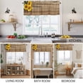 thumbnail image 5 of 2 Pack Retro Valance for Window Sunflowers Rustic Wood Grain Texture Pastoral Style Kitchen Valance Rod Pocket Short Curtain Topper Decorative Window Treatment for Living Room Bedroom 42"x12", 5 of 8