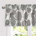 thumbnail image 2 of DriftAway Luca Natural Botanical Leaves Printed Pattern Blackout Thermal Insulated Energy Saving Window Curtain Valance for Kitchen Rod Pocket 15"L x 52"W Plus 1.75" Header Gray, 2 of 8