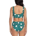 thumbnail image 3 of Kdxio Love Dog Print Women's 2 Piece High Waisted Wrap Spaghetti Strap Summer Swimsuit Bikini Set-Small, 3 of 7