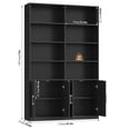 thumbnail image 3 of Homfa 73″ Tall Bookcases with Doors, 8 Cubes 6-Tier Double Row Bookshelf, Black Bookcase for Living Room Home Office, 3 of 7