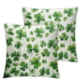 thumbnail image 2 of Acheng St Patricks Day Pillow Covers Watercolor Lucky Green Clover Shamrock Throw Pillow Cover Cushion Case for Sofa Couch Home Farmhouse Decorations,Set of 2 White, 2 of 6