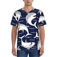 thumbnail image 5 of Easygdp Angry Shark Men's Muscle T-Shirt Men's Baseball Short Sleeves, for Gym Workout Athletic with Button - 4X-Large, 5 of 9