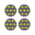 thumbnail image 2 of Disketp Mardi Gras Funny Coasters,4 Pcs Leather Coasters With Holder, Perfect Housewarming Hostess Gifts,Protect Furniture From Water Marks Scratch And Damage, 2 of 9