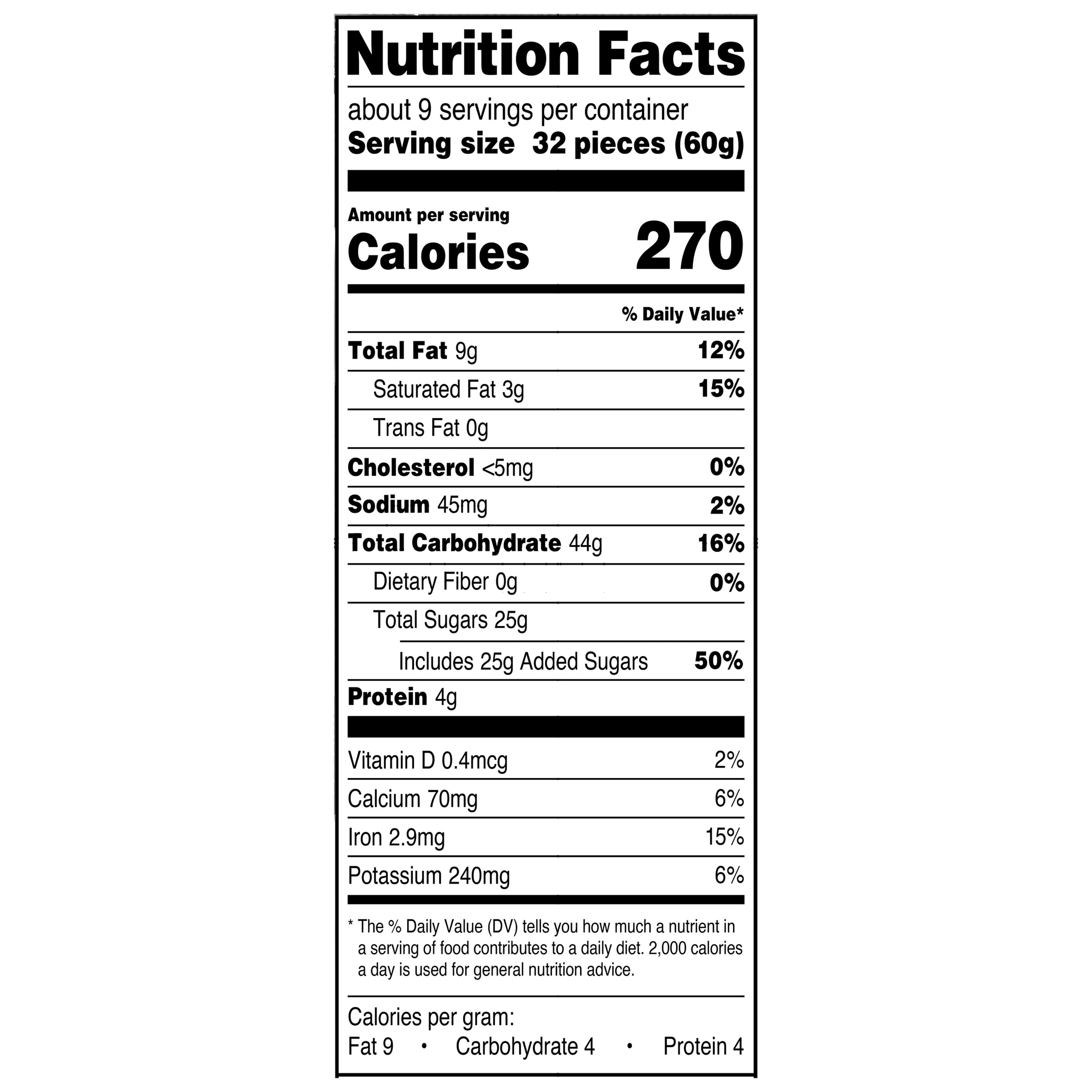 Great Value Crunchy Hazelnut & Cocoa Filled Cereal Bites, 18 oz