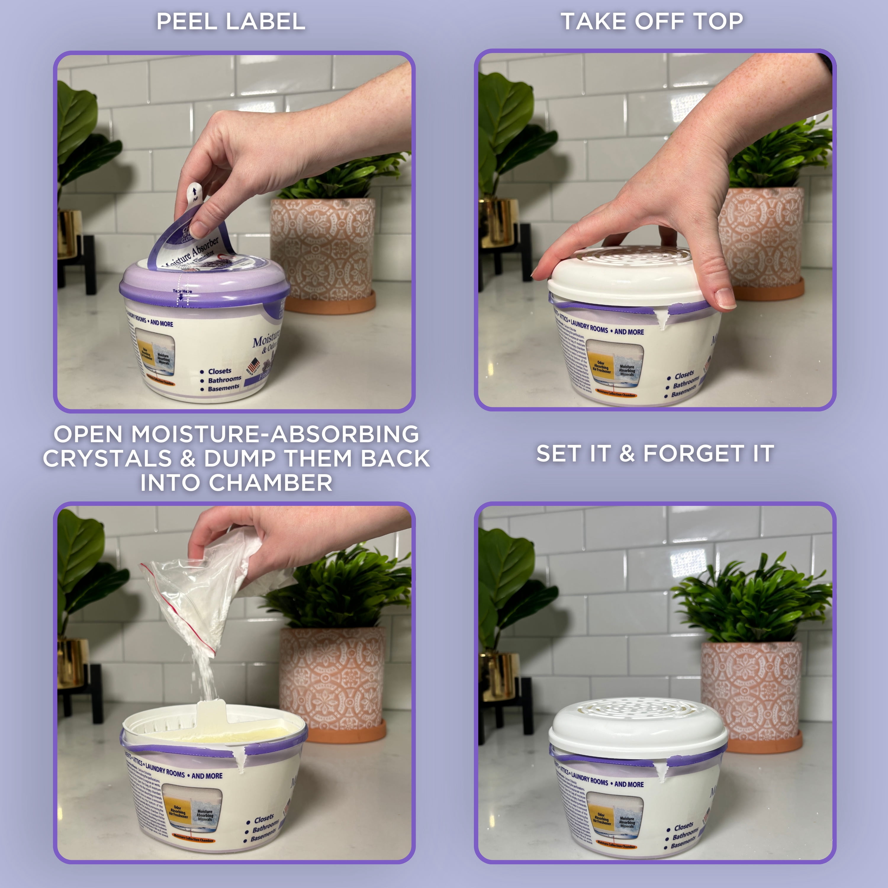 (3 pack) Citrus Magic For Closets Moisture Absorber & Odor Eliminator, Fresh Lavender, 12.8 oz