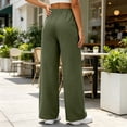 thumbnail image 4 of Womens Fleece Lined Wide Leg Sweatpants Elastic High Waist Loose Casual Long Pants With Side Pockets M, 4 of 6