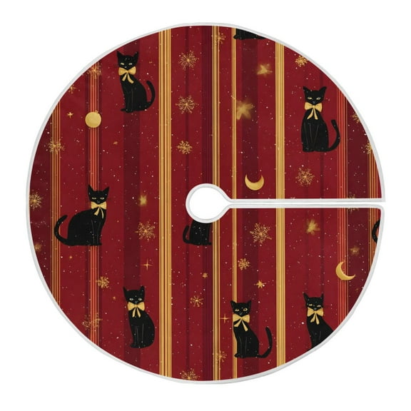 Ryvnso Christmas Tree Skirt Christmas Cats Xmas Tree Skirts Ornament Home Decorations 35.4"