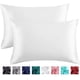 thumbnail image 1 of Dinheiro Miruxia Paquete de 2 fundas de almohada de satén para cabello y piel, fundas de almohada de satén con cierre de sobre (blanco, tamaño estándar 20.0 x 26.0 in), 1 of 6