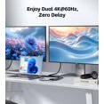 thumbnail image 2 of Adaptador Loryi USB-C a Doble DisplayPort 4K@60 Hz de 45 cm, 2 of 7