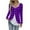 Purple, variant on WRKEKC Womens Long Sleeve Tops Solid Color Crew Neck Casual Color Block Layered Long Sleeve T-Shirt Slim Waist Cinched Layering Top for Women Daily Wear