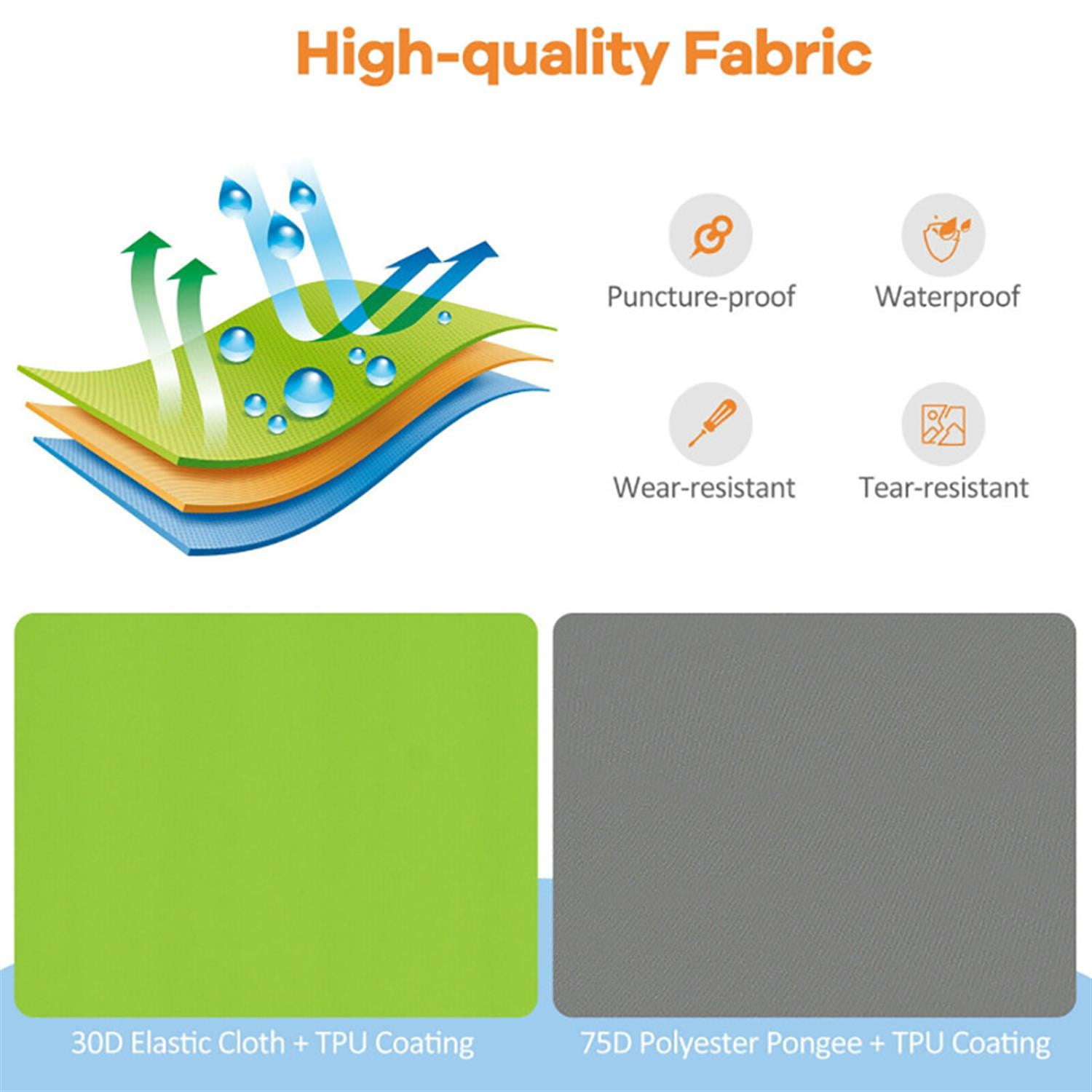 Spaco Portable Folding Camping Sleeping Mattress with Carry Bag, Self Inflating Foldable Travel Sleeping Pad for Tent Day Outdoor, Sleeping Hiking, Green