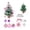 Pink, variant on Mini Christmas Tree with 22 Decorations, Shimmering Silver Holiday Tabletop Tree for Home Office, Apartment, Classroom & Kids Room Decor