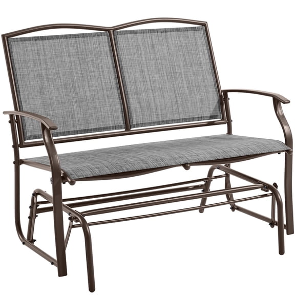 Yaheetech 2-Person Patio Swing Glider Bench Texteline with Steel Frame, Gray