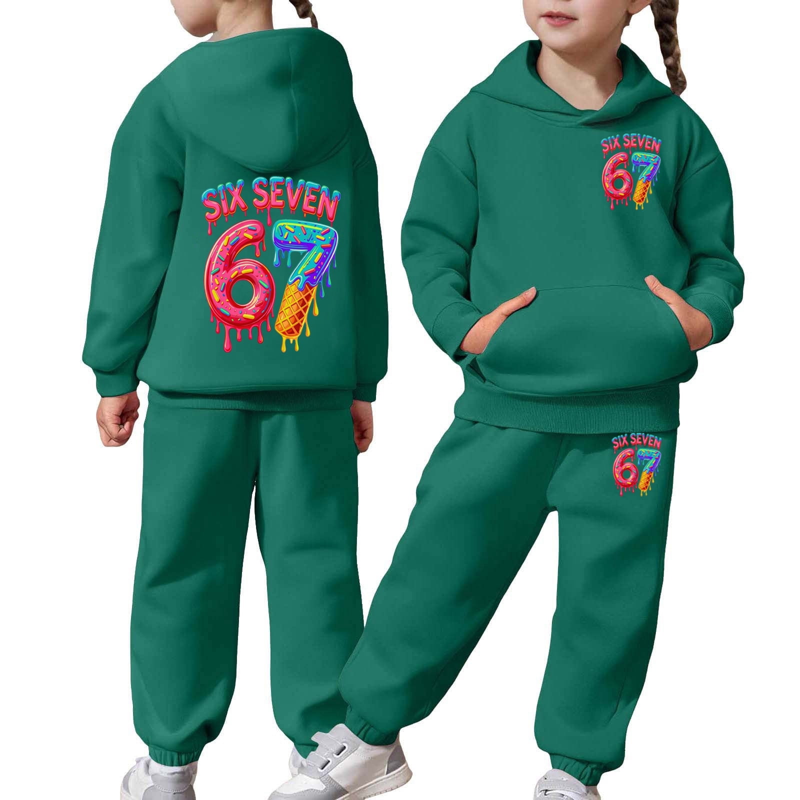 Kids 67 Tracksuit Set Six Seven Printed Sweatshirt Set Rave Kids 67 Tracksuit Set Six Seven Printed Sweatshirt Set Rave