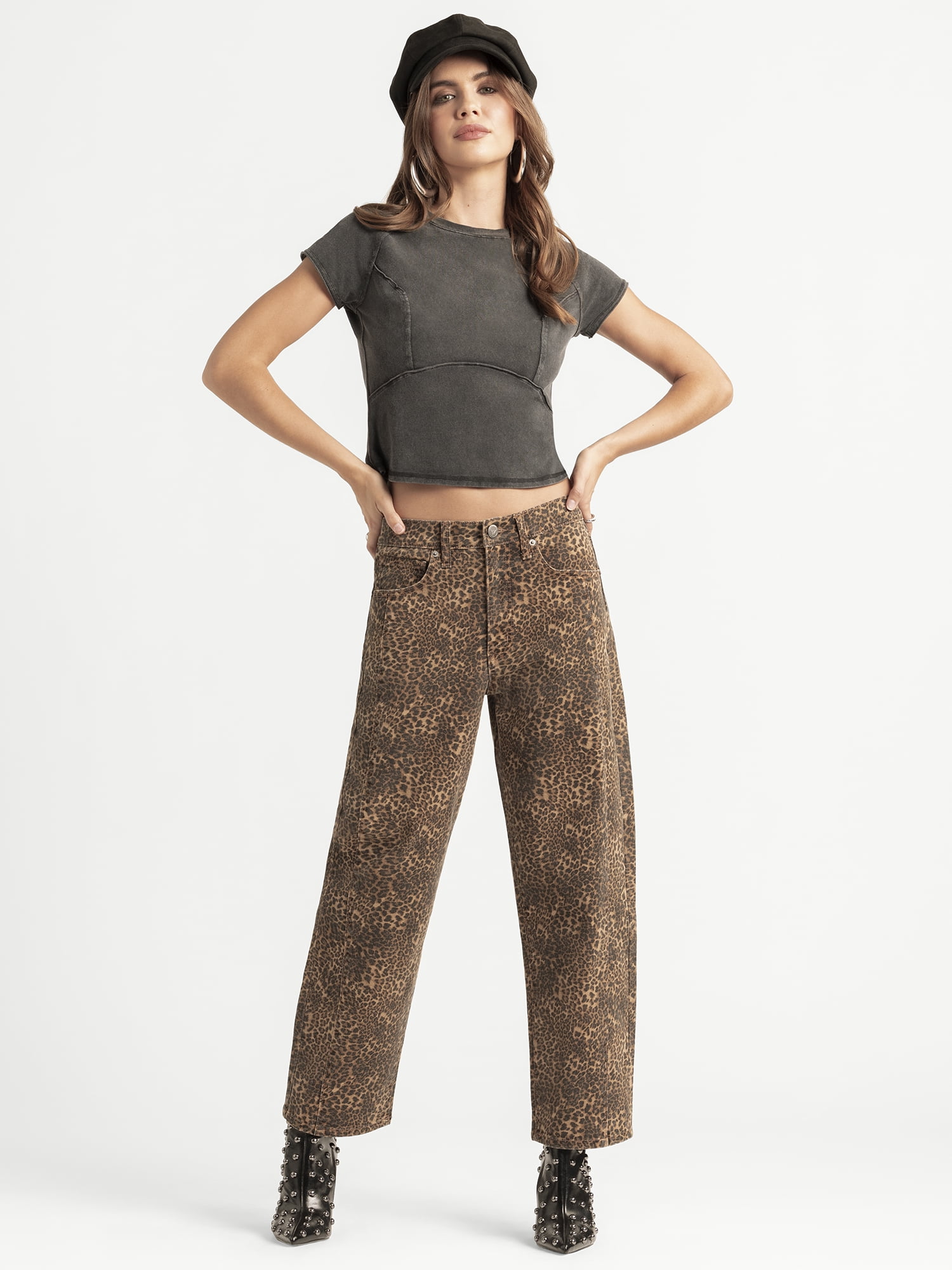 Jessica Simpson Women's and Women's Plus Myrtle Barrel Leg Jeans, Sizes 2-24W