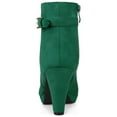 thumbnail image 2 of BLISSFUL STEP Women's Block Heel Platform Ankle Boots Green 7.5, 2 of 7