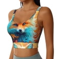 thumbnail image 2 of Daiia Fiery Red Maple Leaf Fox Printed Women's Sports Bra, Breathable Activewear Bra with U-Back Design and Removable Pads, Comfortable and Supportive for Yoga, Workout-XX-Large, 2 of 8